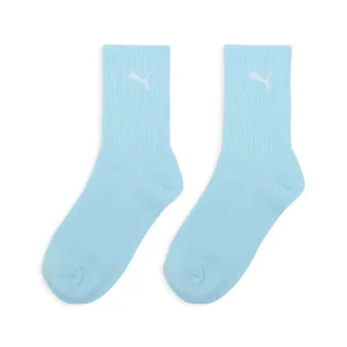 【PUMA】襪子 NOS Crew Socks 男女款 水藍 白 中筒襪 長襪 台灣製 單雙入 跳豹(BB1345-11)