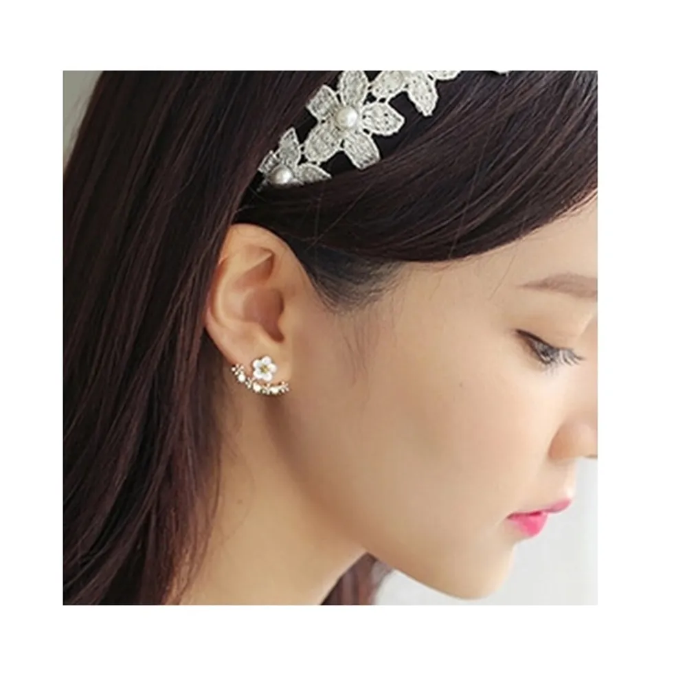 【Emi 艾迷】韓系春初詠嘆梔子小花鋯石 925銀針 耳環