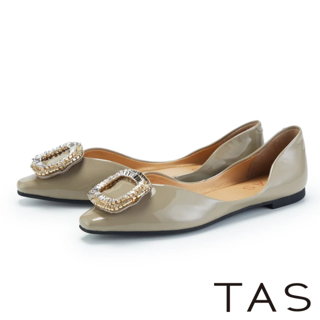 TAS 混織毛呢方鑽飾釦厚底拖鞋(黑色) 推薦