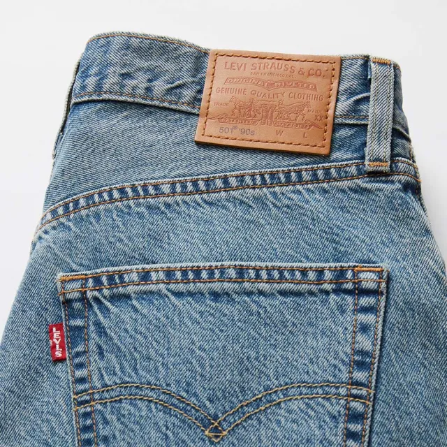 【LEVIS 官方旗艦】女款復古90s501天絲彈性牛仔短褲 / 馬褲 人氣新品 A8433-0001