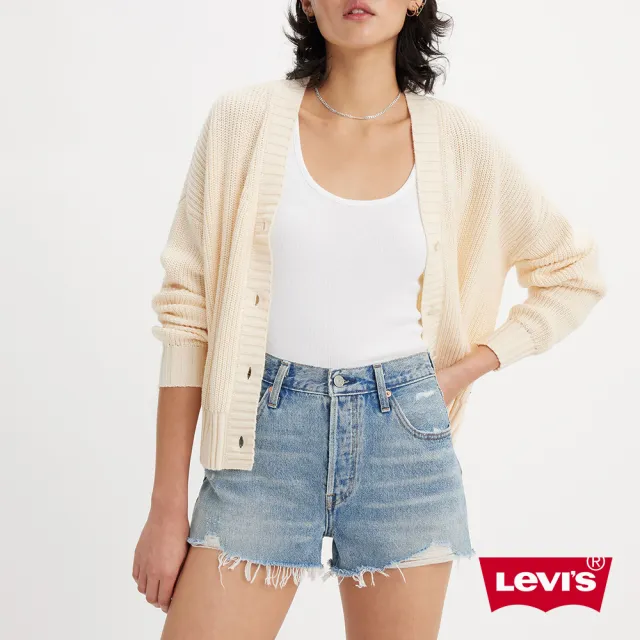 【LEVIS 官方旗艦】女款501OG破壞牛仔短褲 人氣新品 56327-0390