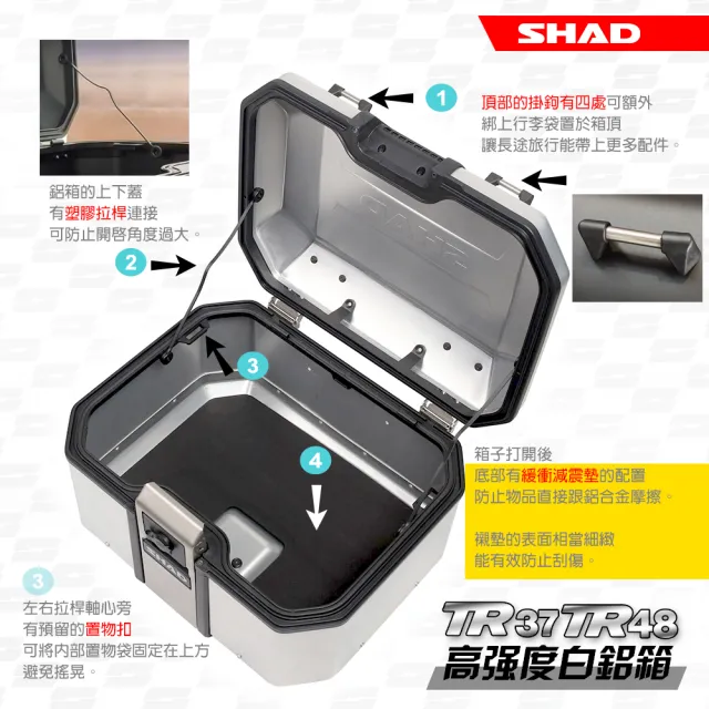 【SHAD】機車用 可攜快拆行旅-強化鋁箱(原廠公司貨 TR37-不含底座)