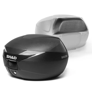 【SHAD】可攜式-快拆行旅箱組合 SH39卡夢上蓋箱+靠背(原廠公司貨 SH39-51x43x32cm)