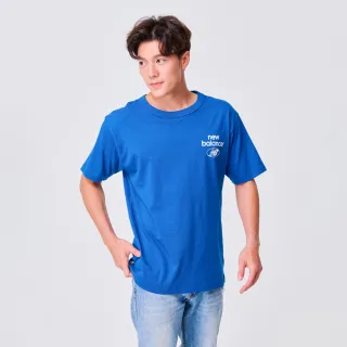 【NEW BALANCE】NB 簡約LOGO棉質短袖上衣_男裝_藍色_AMT31518ATE(亞版 版型正常)