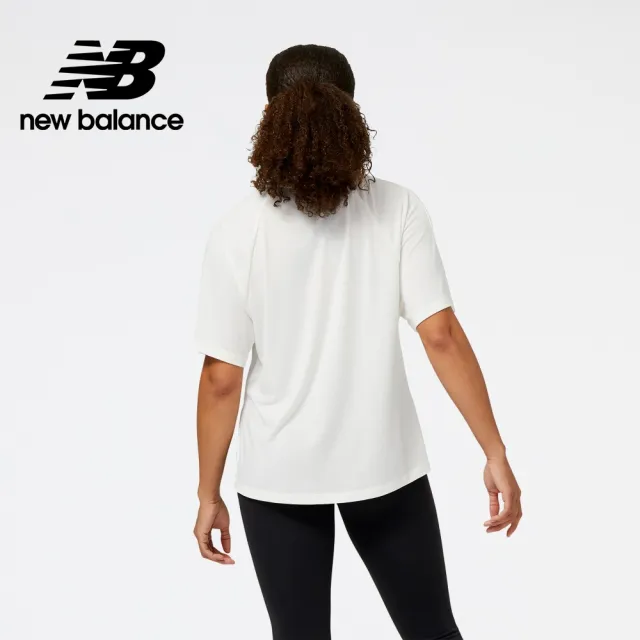 【NEW BALANCE】NB 落肩側開叉短袖上衣_女裝_象牙白_WT31103SST(美版 版型偏大)