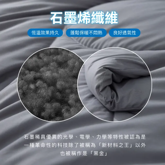 【ISHUR 伊舒爾】石墨烯能量四季夏被 台灣製造 雙人1.8kg(贈束口防潮棉被袋1入/棉被/被子/速達)