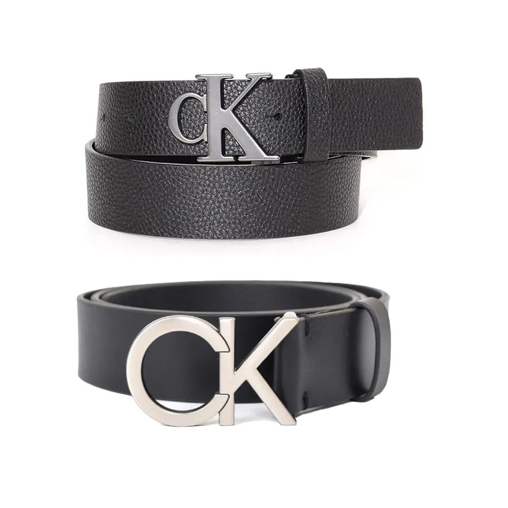 【Calvin Klein 凱文克萊】CK 經典LOGO 皮革 男生皮帶 男士腰帶(美國原廠正品)