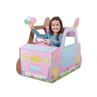【POP2PLAY 紙板王】環保玩具車(粉紅)