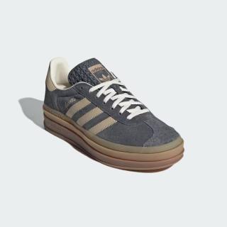 【adidas 愛迪達】休閒鞋 女鞋 運動鞋 厚底 麂皮 三葉草 GAZELLE BOLD W 霧灰 IE0428