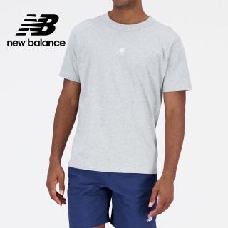 【NEW BALANCE】NB 圓領親膚LOGO短袖上衣_男裝_灰色_AMT31504AG(亞版 版型正常)