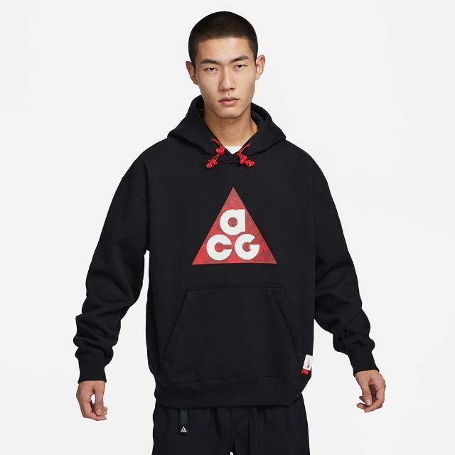 【NIKE 耐吉】上衣 男款 長袖上衣 帽T 刷毛 龍年 AS M NSW ACG CNY HOODIE GCEL 黑紅 FZ6193-010