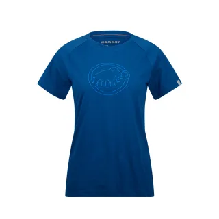 【Mammut 長毛象】QD Logo Print T-Shirt AF Women 快乾LOGO短袖T恤 女款 深冰藍/冰川藍 #1017-02022