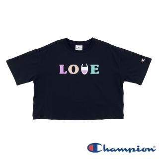 【Champion】官方直營-LOVE圖騰印花短版上衣-童裝(2色-MOMO獨家)