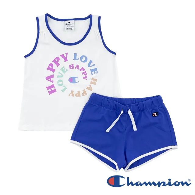 【Champion】官方直營-印花圖騰無袖背心套裝-童裝(2色-MOMO獨家)