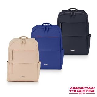 【AMERICAN TOURISTER 美國旅行者】BRIDGET 商務輕量大容量筆電後揹包/女包/雙肩包/電腦包14吋(多色可選)