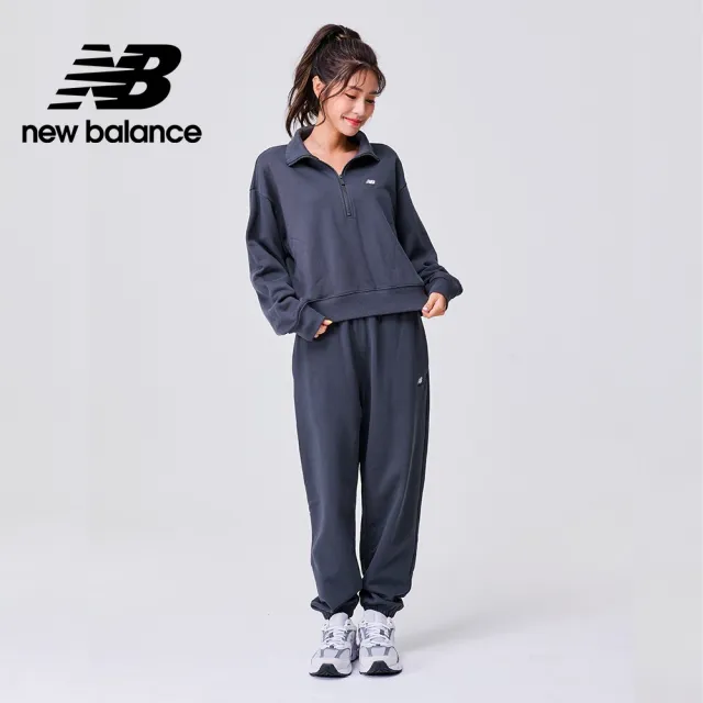 【NEW BALANCE】NB 半開襟上衣_女裝_墨灰色_AWT31501ACK(亞版 版型正常)