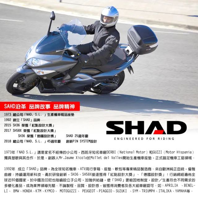 【SHAD】機車用 可攜式-快拆後座行旅箱(原廠公司貨 SH37-49x31x40cm)