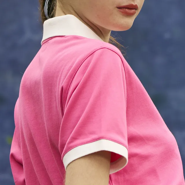 【YUANDONGLI 元動力】MIT刺繡撞色領速乾機能POLO衫(桃色；S-L；4241211601)