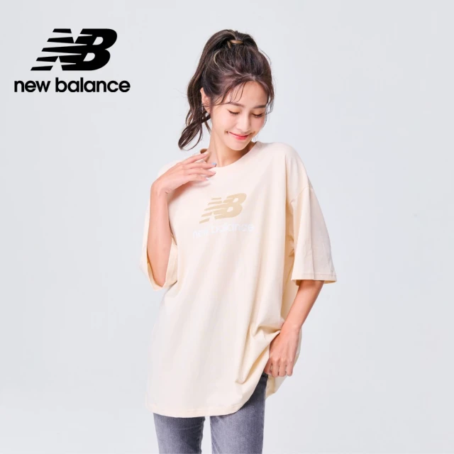 NEW BALANCE NB 圓領親膚親膚寬鬆短袖上衣_女性_杏色_WT31519TCM(美版 版型偏大)