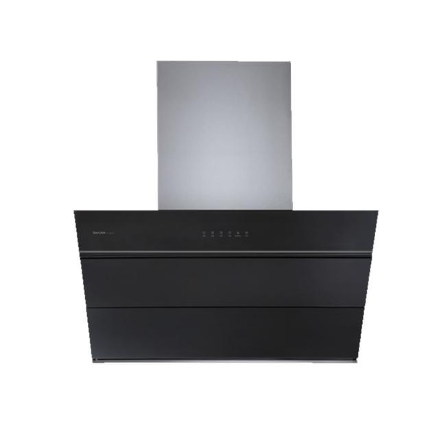 SAKURA 櫻花牌 DR-7650 系列倒T式廚房油煙機，型號 R7650XL，採用耐熱強化玻璃材質，電子式按鍵開關，3段風量調整，尺寸890x430x474mm，110V/60Hz電壓，中國製造，全機1年保固，標準安裝方式，BSMI許可依原廠公告，高效除油煙，適合現代廚房使用，提升烹飪舒適度。