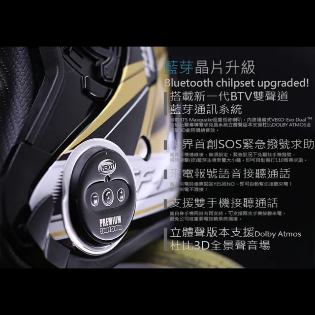 【VEKO限時送配件】行車紀錄+藍芽功能 隱裝式FHD極廣角雙功能安全帽 RVX-A1(含鏡片+電池+充電器+記憶卡)