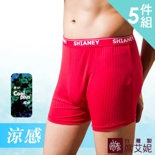 【SHIANEY 席艾妮】5件組 台灣製 透氣網孔 男性四角內褲 吸濕排汗