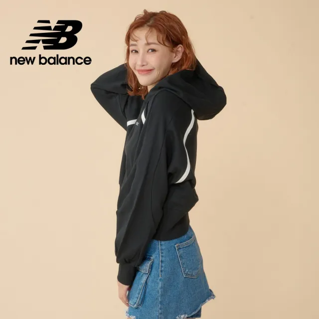 【NEW BALANCE】NB 連帽長袖上衣_女裝_黑色_AWT21501BK(亞版 版型正常)