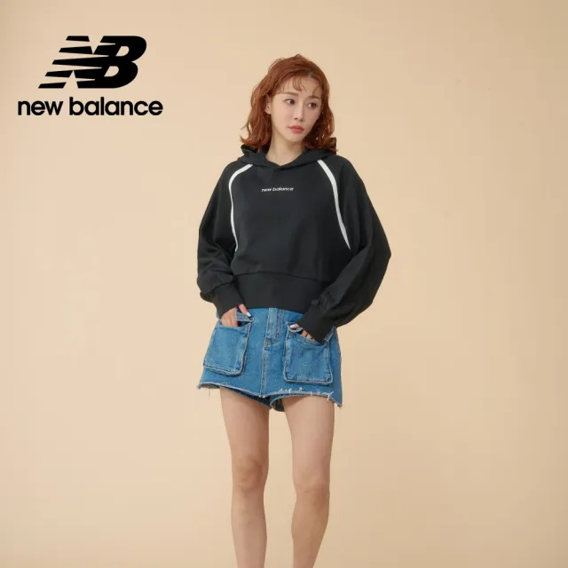 【NEW BALANCE】NB 連帽長袖上衣_女裝_黑色_AWT21501BK(亞版 版型正常)