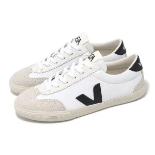 【VEJA】德訓鞋 Volley Canvas 女鞋 白 黑 麂皮 帆布 拼接 低筒 休閒鞋(VO0103524A)