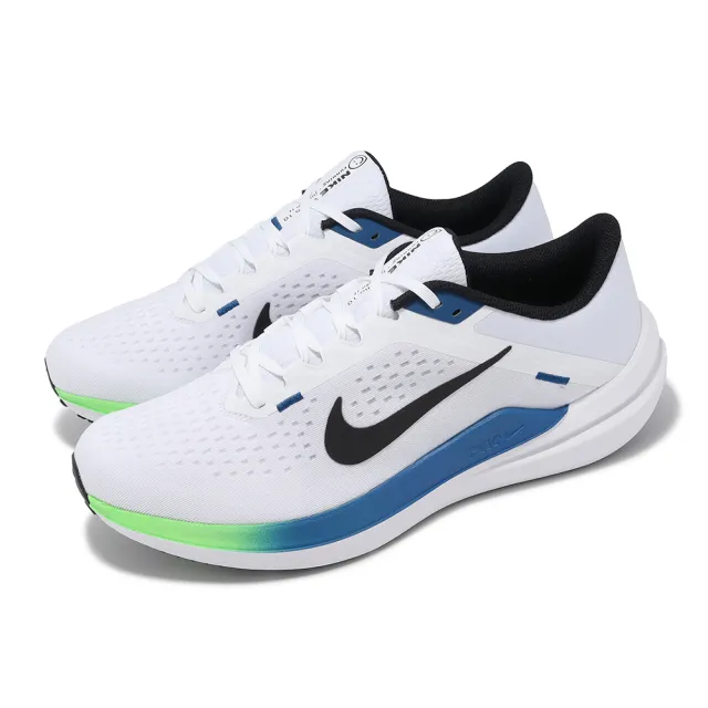 【NIKE 耐吉】慢跑鞋 Air Winflo 10 男鞋 白 藍 透氣 回彈 路跑 訓練 運動鞋(DV4022-103)