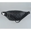 【Louis Vuitton 路易威登】LV M46035 Discovery壓印LOGO Monogram Eclipse帆布拉鍊胸腰包(黑)