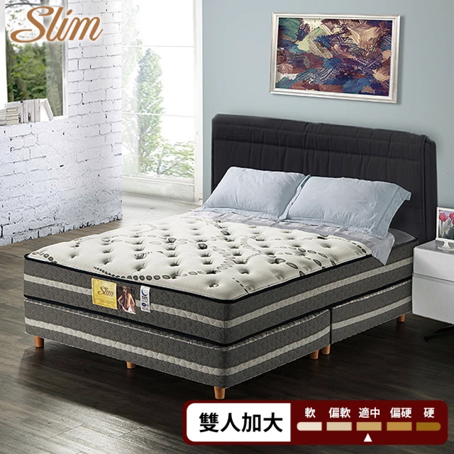 【SLIM 加厚型】天絲銀離子抗菌紓壓獨立筒床墊(雙人加大6尺)
