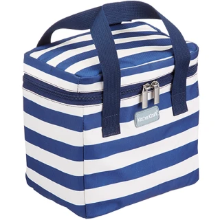 【KitchenCraft】點心保冷袋 條紋藍4.9L(保溫袋 保冰袋 野餐包 野餐袋 便當袋)