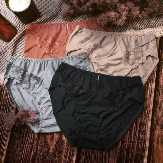 【曼黛瑪璉】雙弧 中腰三角內褲 M-XXL(瑰粉橘)