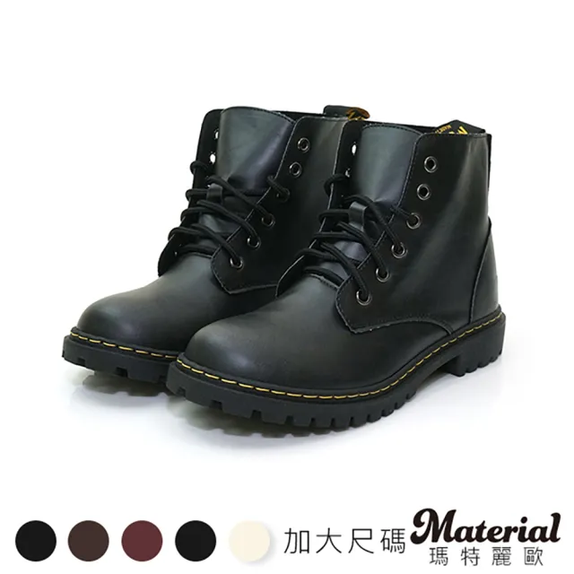 【Material瑪特麗歐】女鞋 短靴 馬丁靴 中長靴 加大尺碼高質感綁帶短靴 TG7704(短靴)
