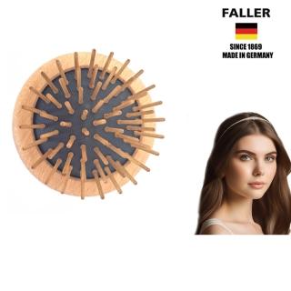 【FALLER 芙樂】德國製FSC櫸木可收攏圓形氣墊梳(隨身梳/ 氣墊圓梳/ 防靜電梳 /包包梳/圓氣墊梳/幸福母親節)