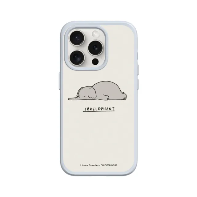 【RHINOSHIELD 犀牛盾】iPhone 15/Plus/Pro/Max SolidSuit背蓋手機殼/大象(I Love Doodle)