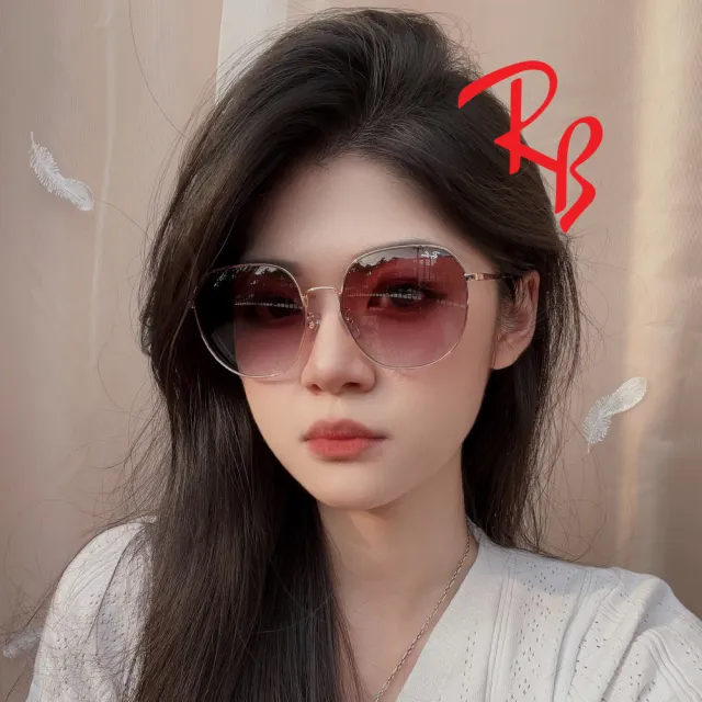 【RayBan 雷朋】時尚輕量大鏡面太陽眼鏡 RB3680D 9202/I8 玫瑰金框漸層鏡片 公司貨