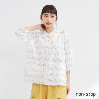 【non-stop】小鴨花卉圖案連帽襯衫-2色