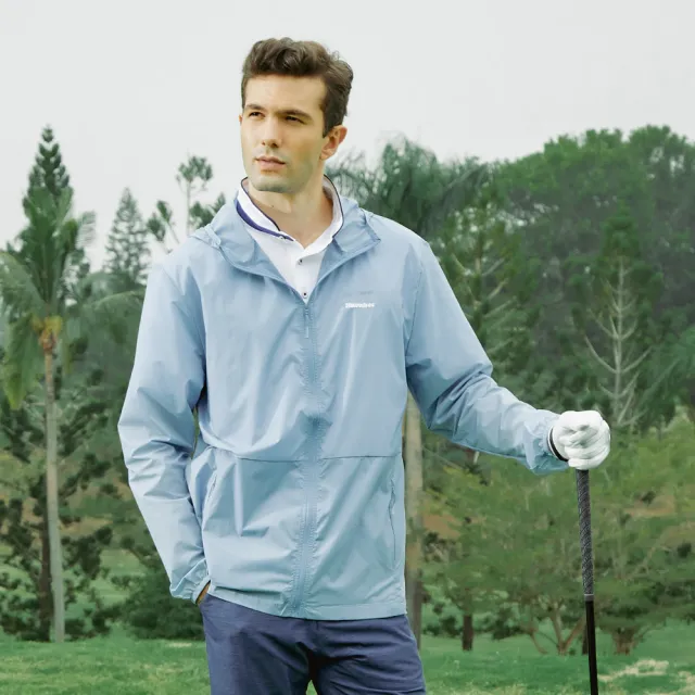 【Snowbee 司諾比】男士彈力輕薄抗UV風衣外套(高爾夫球外套 高球 運動防曬 戶外 超輕量、防風、防潑水)
