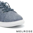 【MELROSE】美樂斯 簡約日常水鑽條彈性鞋帶牛皮QQ厚底休閒鞋(藍)