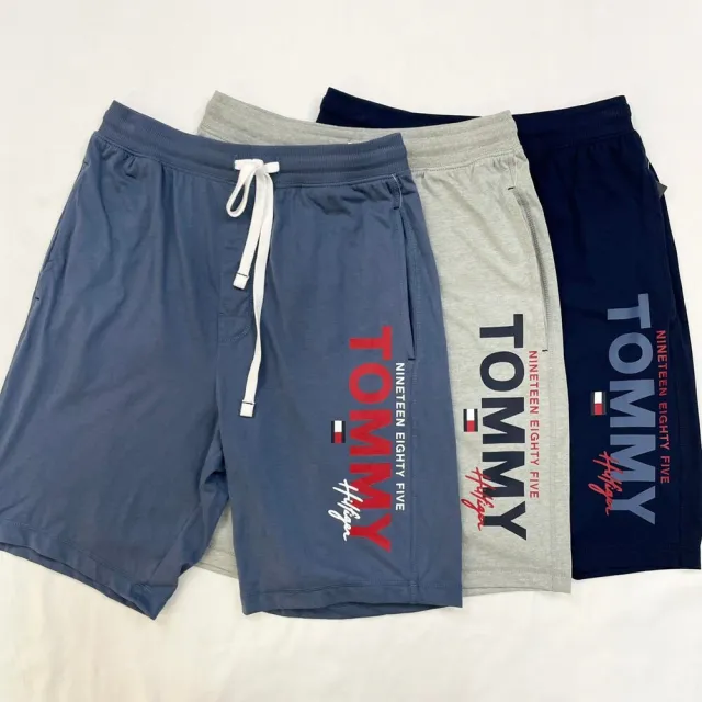 【Tommy Hilfiger】側邊LOGO 大尺碼 Tommy Hilfiger 短褲 棉短褲 鬆緊 無刷毛 鬆緊褲(棉短褲9193CA4)