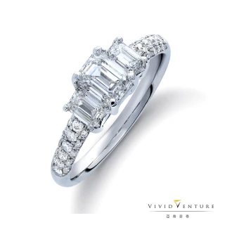 【Vividventure 亞帝芬奇】GIA 1.6克拉 FVS2+FSI2 鉑金 天然鑽石 戒指 閃耀焦點(三主石經典款)