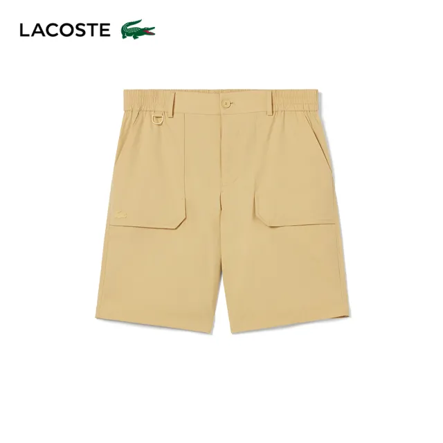 【LACOSTE】男裝-大口袋休閒工作短褲(卡其色)