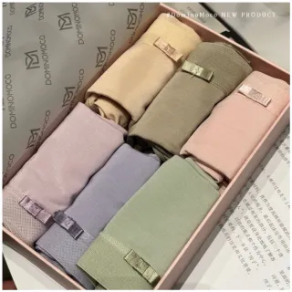 【DOMINOMOCO】韓國正品 裸感女用內褲 一盒6入 中高腰(女性內褲 性感內褲 純棉內褲 生理褲)