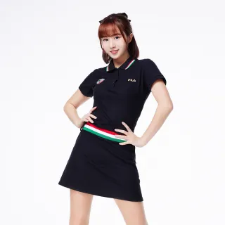 【FILA官方直營】女短袖洋裝-黑色(5DRY-1510-BK)