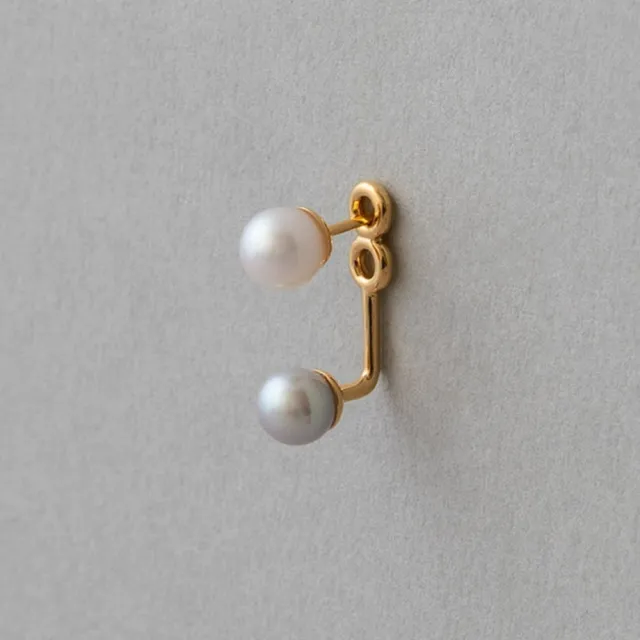 【ete】Wrap Pierce 珍珠包覆造型單耳環(金色)