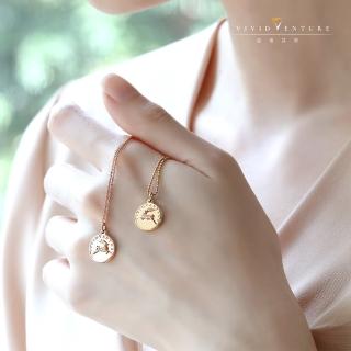 【Vividventure 亞帝芬奇】14K 玫瑰金 黃K金 3分 天然鑽石 鑽石 項鍊 心花怒放(Lucky Charm系列 二色任選)