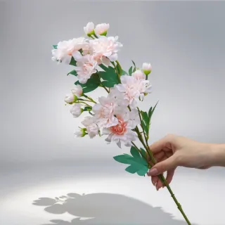 【Floral M】居家花仙子芍藥氣質粉仿真花花材（1入/組）(仿真花/人造花/裝飾花)