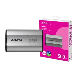 【ADATA 威剛】SD810 500GB 外接式固態硬碟SSD(銀色 / SD810-500G-CSG)